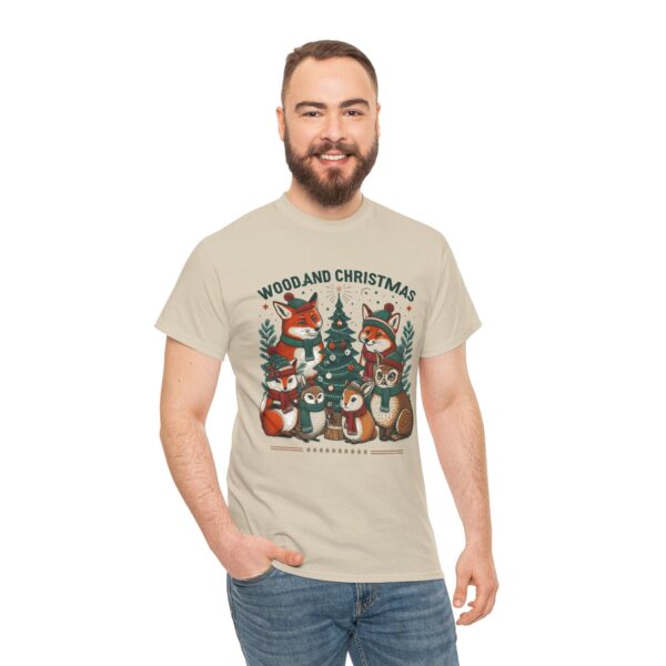 Woodland Christmas Tee, Cozy Holiday Shirt, Animal Lover Gift, Unisex Graphic T-Shirt, Cute Winter Apparel - Image 5