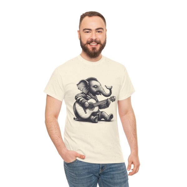 Cute Elephant Music Tee, Fun T-Shirt for Animal Lovers, Unisex Heavy Cotton Tee, for music lovers - Image 6