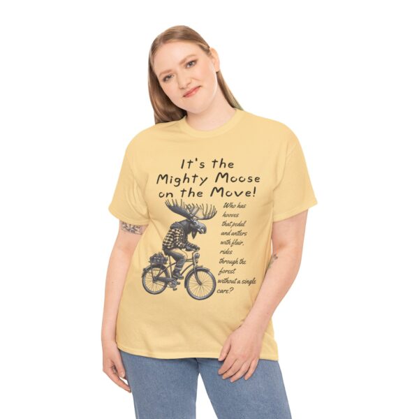 Mighty Moose Cycling Tee, Fun Unisex T-Shirt, Gift for Nature Lovers, Cool Animal Print Tee, Funny Moose Graphic Shirt - Image 4