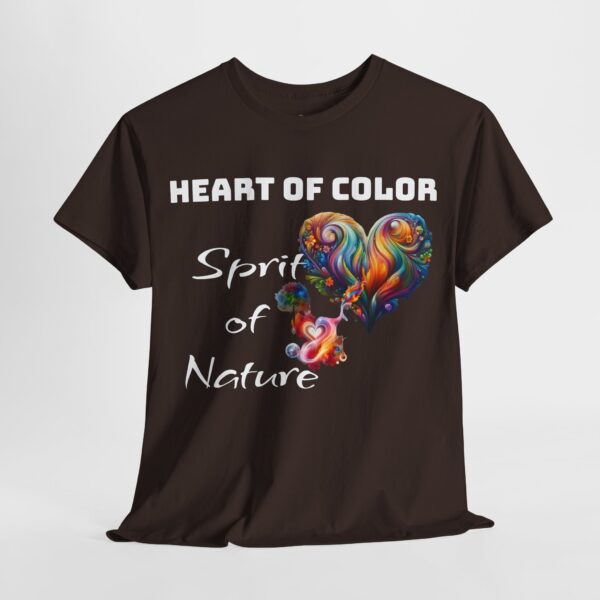 Heart of color spirit of nature Tee - Unisex Heavy Cotton Shirt, Earth Day Gift, Nature Lover Apparel, Colorful T-Shirt - Image 6