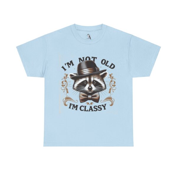 Classy Raccoon Unisex Heavy Cotton Tee - Funny Gift for Birthdays, Animal Lovers, Casual Wear, Vintage Style, Unique Graphic Tee - Image 2