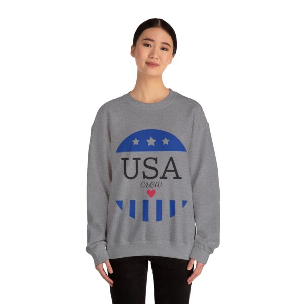 USA Crew Sweatshirt - Patriotic American Flag Design, Fourth of July Gift, Graphic T-shirt - Image 6