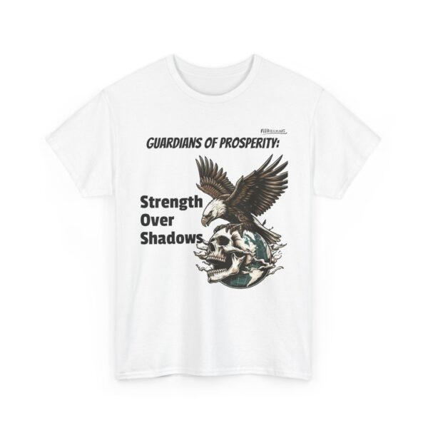 Strength Over Shadows Graphic Tee, Unisex Cotton Tee, Skulls & Eagles Design - Image 2