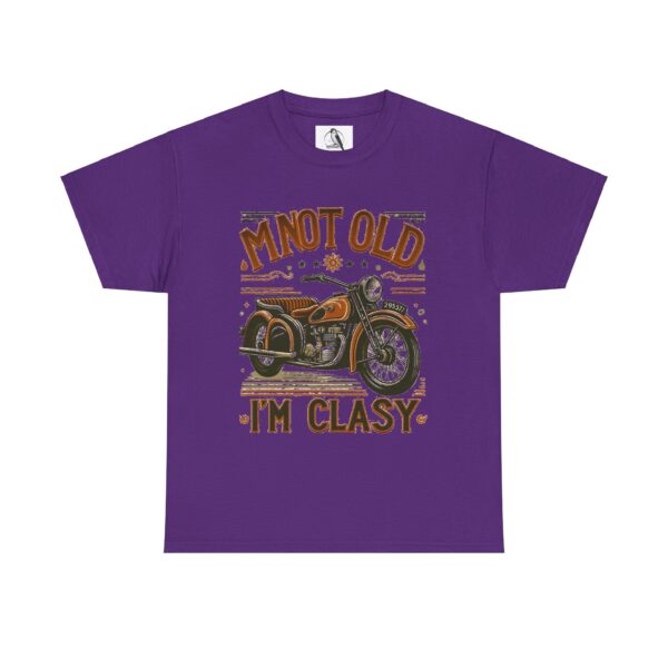 Vintage Motorcycle Tee - Not Old I am Clasy, Funny Gift for Bikers, Unisex Cotton T-Shirt for Birthdays, Father's Day, Casual Wear - Image 5