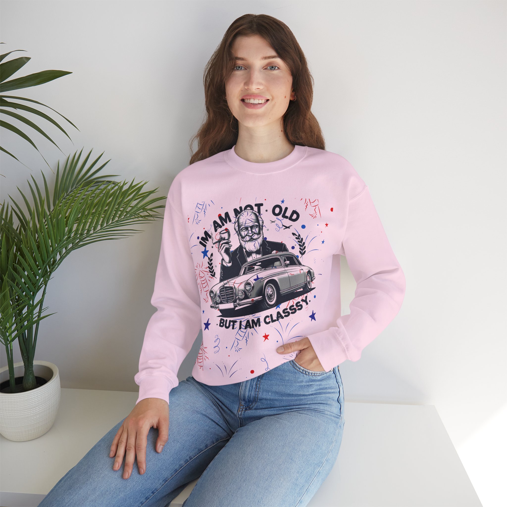 Classy Car Design Unisex Sweatshirt, Funny Graphic Crewneck Jumper, Vintage Vehicle Theme Pullover Top, Cool Gift for Car Lovers, Automotive - Image 5