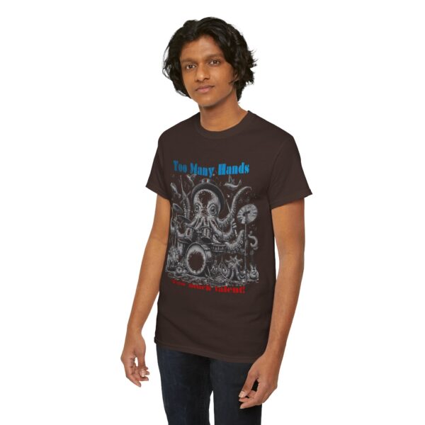 Octopus playing drums Graphic Unisex Heavy Cotton Tee, Nautical Shirt, Sea Creature Apparel - Image 8