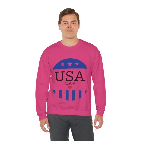 USA Crew Sweatshirt - Patriotic American Flag Design, Fourth of July Gift, Graphic T-shirt - Image 10