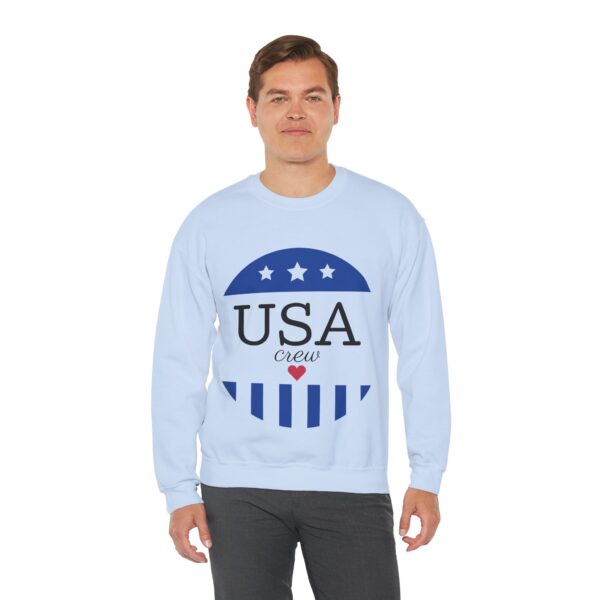 USA Crew Sweatshirt - Patriotic American Flag Design, Fourth of July Gift, Graphic T-shirt - Image 8