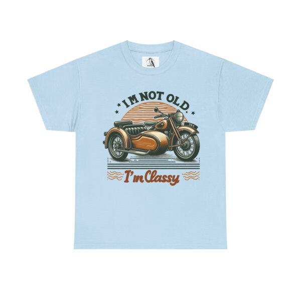 I'm Not Old I'm Classy Unisex Heavy Cotton Tee, Vintage Motorcycle Shirt, Funny Gift for Bikers, Birthday Tee, Retro Style Top - Image 3