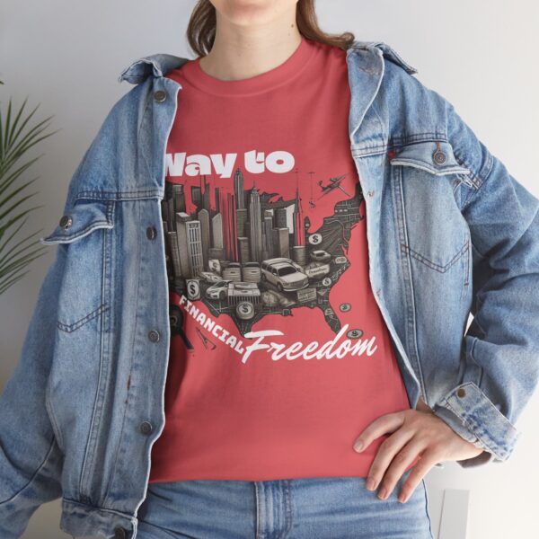 Way to Financial Freedom Unisex Heavy Cotton Tee, Motivational Shirt, Financial Independence Gift, Casual Wear, Inspirational - Image 7