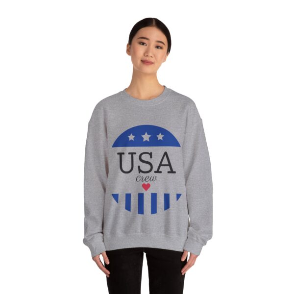 USA Crew Sweatshirt - Patriotic American Flag Design, Fourth of July Gift, Graphic T-shirt - Image 3