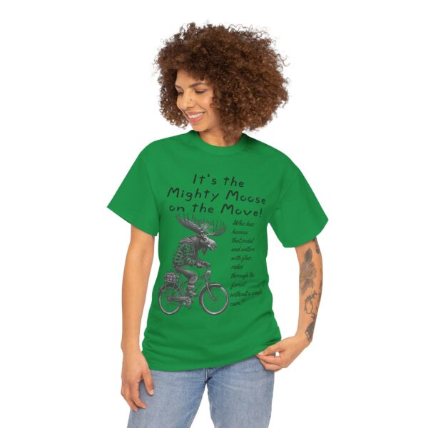 Mighty Moose Cycling Tee, Fun Unisex T-Shirt, Gift for Nature Lovers, Cool Animal Print Tee, Funny Moose Graphic Shirt - Image 7