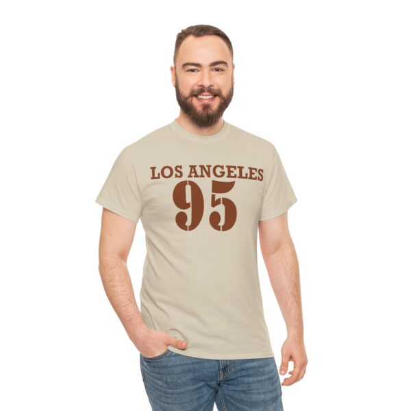 Vintage Los Angeles 95 Unisex Heavy Cotton Tee, Streetwear, Casual Wear, Gift for Travelers, Summer Fashion - Image 4