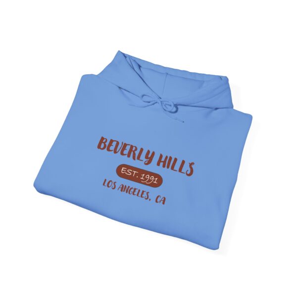 Beverly Hills Est. 1991 Hoodie, Cozy Unisex Sweatshirt for Casual Outings, Perfect for Travel, Gift for Friends, LA Vibe - Image 4