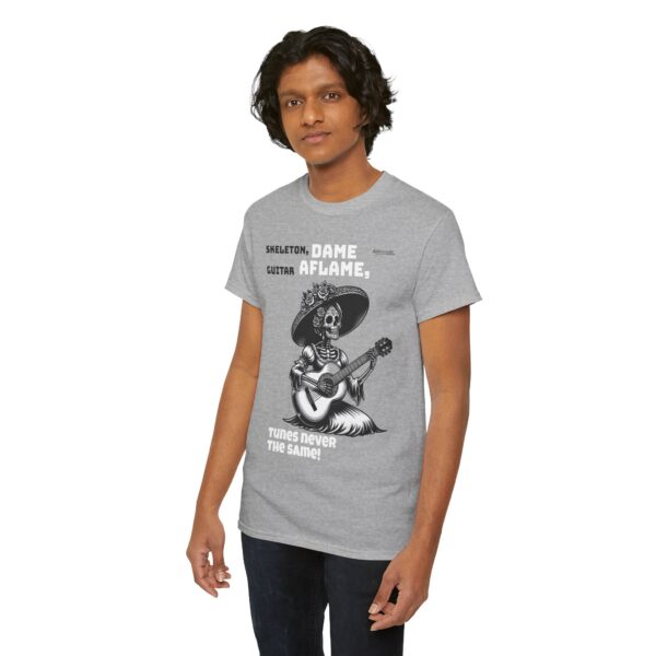 Skeleton Guitarist Unisex Tee, Halloween Shirt, Music Lover Gift, Día de los Muertos Fun, Casual Graphic Tee - Image 8