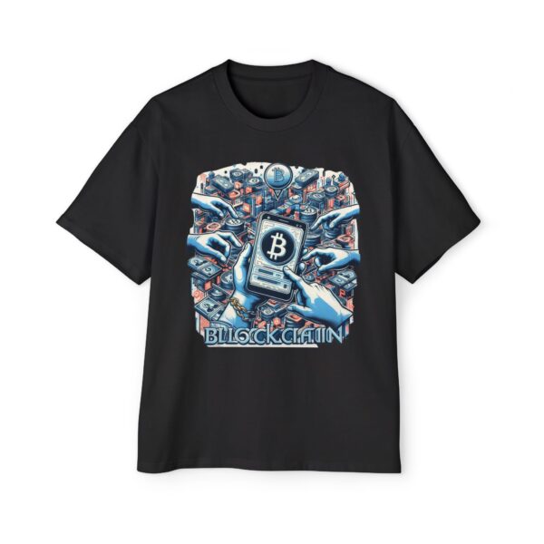 Bitcoin Block Chain Oversized Tee, Crypto Shirt, Gift for Men, Streetwear Fashion, Tech Enthusiast Apparel, Unique Graphic Tee