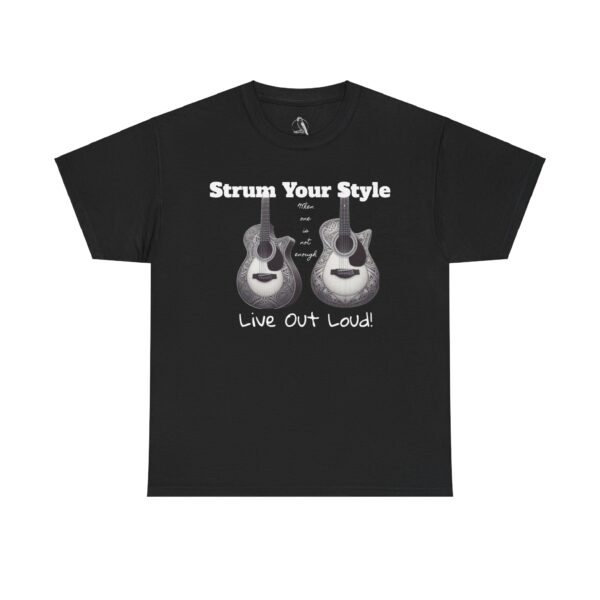 Guitar Lover's Unisex Heavy Cotton Tee - "Strum Your Style, Live Out Loud!" Perfect for Musicians, Gifts, Music Festivals, Concerts, Casual - Image 2