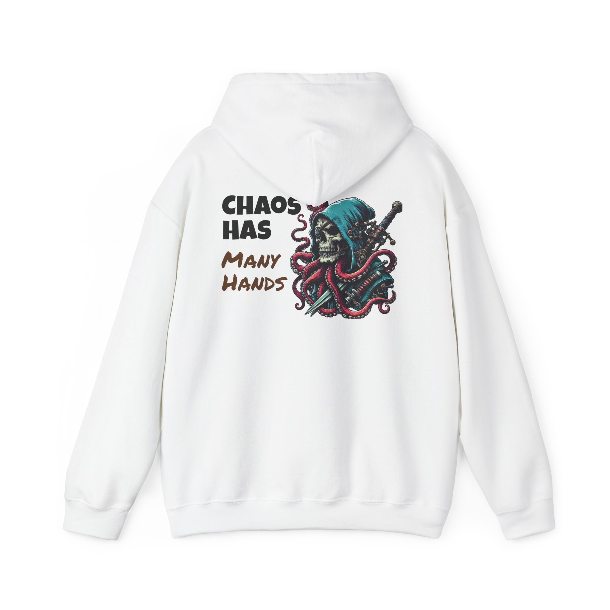 Chaos Has Many Hands Hoodie, Unisex Sweatshirt for Gamers, Cozy Oversized Apparel for Fall, Unique Gift for Friends, Cartoon Design - Image 2