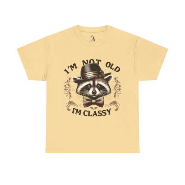 Classy Raccoon Unisex Heavy Cotton Tee - Funny Gift for Birthdays, Animal Lovers, Casual Wear, Vintage Style, Unique Graphic Tee - Image 10