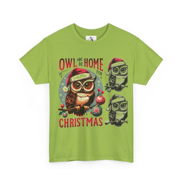 Owl Home for Christmas Tee, Cozy Winter Apparel, Holiday Gift for Owl Lovers, Cute Christmas Shirt - Image 5