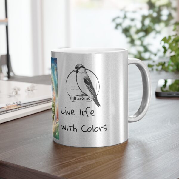 Cosmic Adventure Metallic Mug | Live Life with Color | Unique Art Gifts, Space Lovers, Home Decor, Coffee Cup, Birthday Gift - Image 4