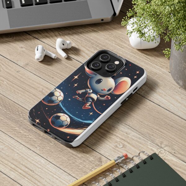 Space Mouse Soccer Phone Case - Trendy Tough Cases for Soccer Fans, Cute Animal Design, Kids Gift, Phone Accessories, Unique Cover - Image 5