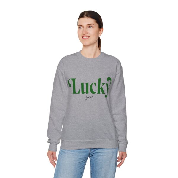 Lucky You Unisex Heavy Blend Crewneck Sweatshirt, for St. Patrick's Day, Charm Apparel, Graphic t-shirt - Image 6