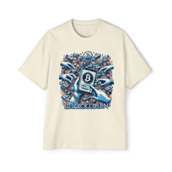 Bitcoin Block Chain Oversized Tee, Crypto Shirt, Gift for Men, Streetwear Fashion, Tech Enthusiast Apparel, Unique Graphic Tee - Image 6