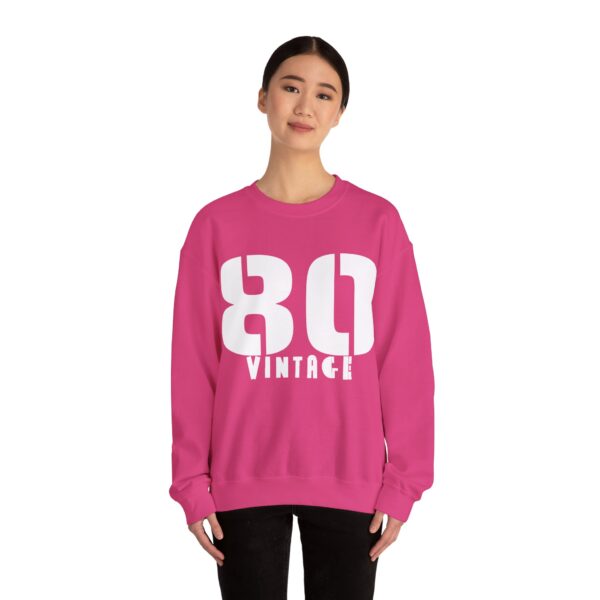 Vintage 80 Graphic Unisex Crewneck Sweatshirt, Retro Pullover Jumper, Number Eighty Sweater, Men - Image 3