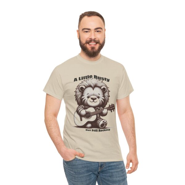 Cute Lion Graphic Tee, Fun Music Lover Shirt, Festival Wear, Unisex Casual Top, A Little Rusty But still rocking - Image 5