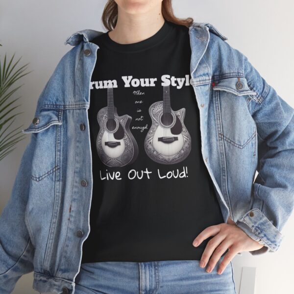 Guitar Lover's Unisex Heavy Cotton Tee - "Strum Your Style, Live Out Loud!" Perfect for Musicians, Gifts, Music Festivals, Concerts, Casual