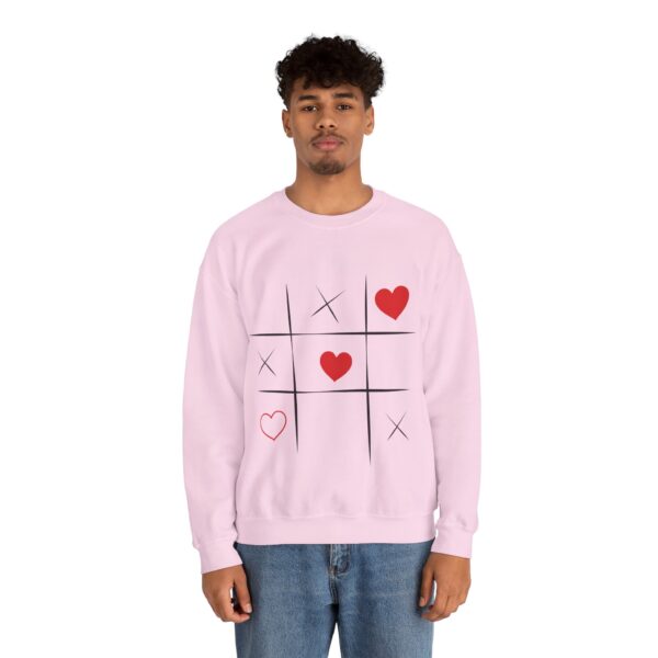 Tic Tac Toe Heart Sweatshirt, Valentines Day Gift, Kids Playful Sweat, Unisex Crewneck Pullover - Image 7