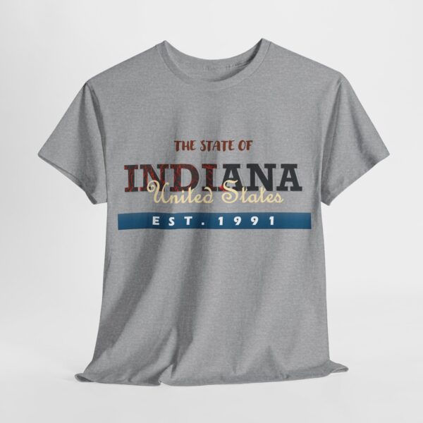 Indiana State Heavy Cotton Tee, Unisex Green T-Shirt for College, Gift, Travel, Vintage Style, Casual Wear - Image 5