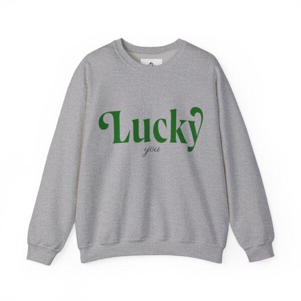 Lucky You Unisex Heavy Blend Crewneck Sweatshirt, for St. Patrick's Day, Charm Apparel, Graphic t-shirt - Image 5