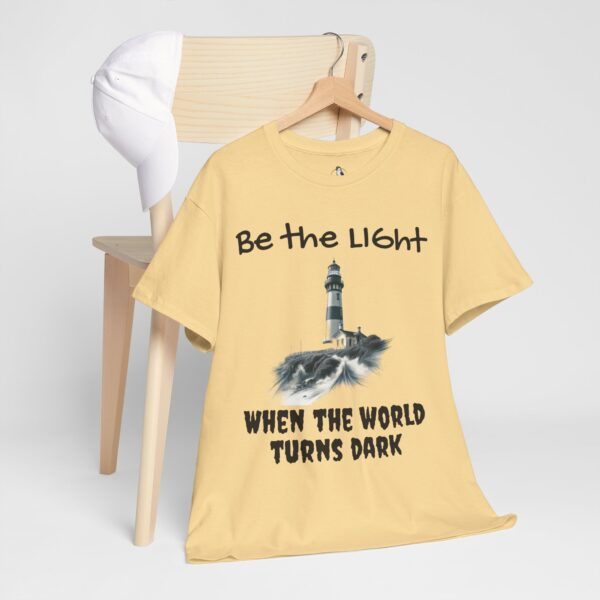 Light House Tee, Motivational Unisex T-Shirt, Be the Light in the Dark, Lighthouse Graphic Shirt, Inspirational Cotton Tee - Image 3