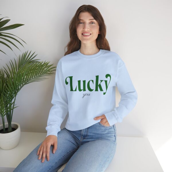 Lucky You Unisex Heavy Blend Crewneck Sweatshirt, for St. Patrick's Day, Charm Apparel, Graphic t-shirt