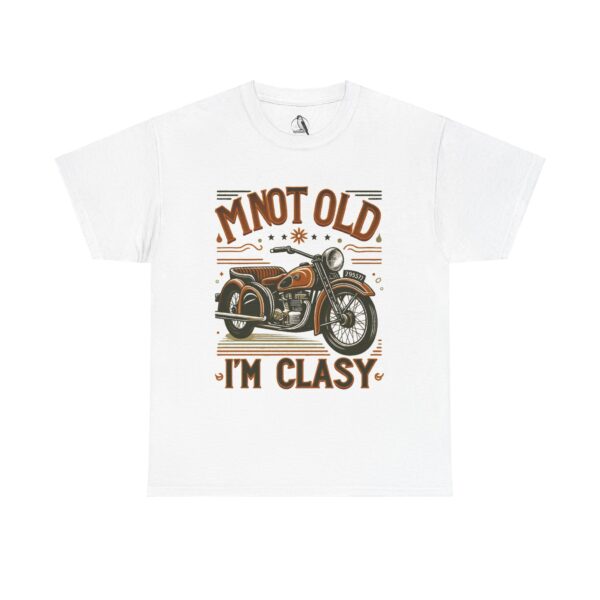Vintage Motorcycle Tee - Not Old I am Clasy, Funny Gift for Bikers, Unisex Cotton T-Shirt for Birthdays, Father's Day, Casual Wear - Image 6
