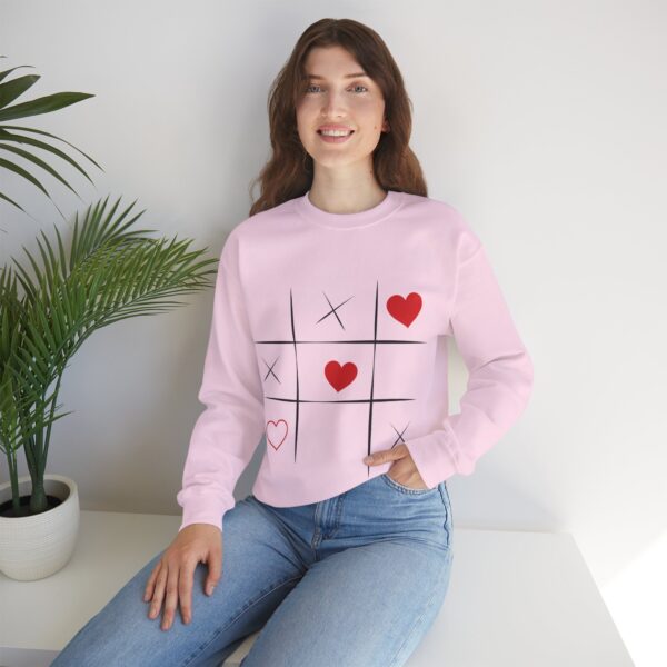 Tic Tac Toe Heart Sweatshirt, Valentines Day Gift, Kids Playful Sweat, Unisex Crewneck Pullover - Image 8