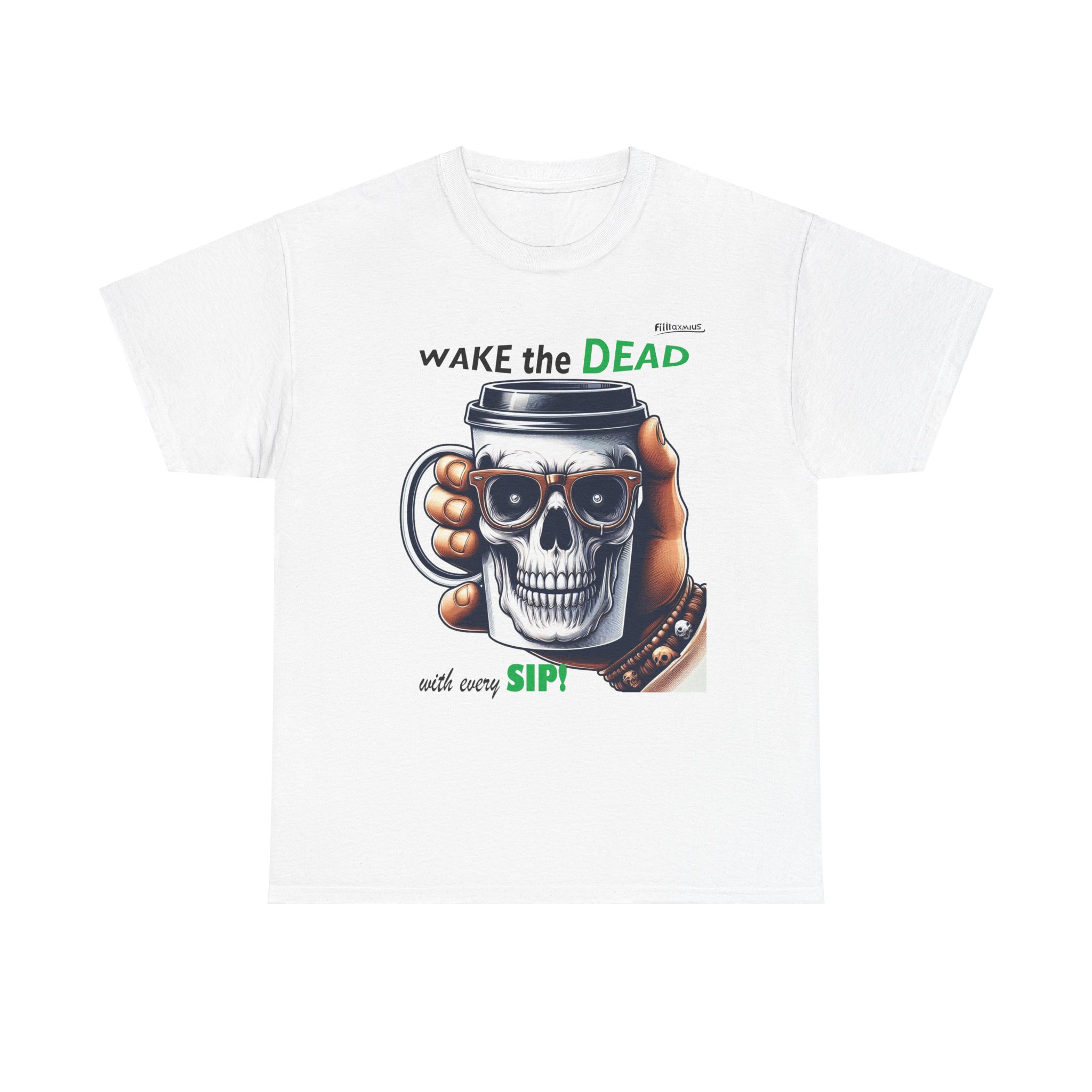 Wake the Dead Skull Tee, Spooky Coffee Shirt, Halloween Gift, Unisex Graphic Tee - Image 7
