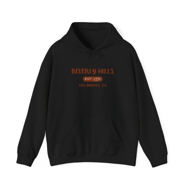 Beverly Hills Est. 1991 Hoodie, Cozy Unisex Sweatshirt for Casual Outings, Perfect for Travel, Gift for Friends, LA Vibe - Image 7