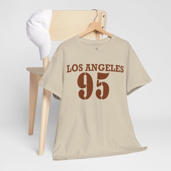 Vintage Los Angeles 95 Unisex Heavy Cotton Tee, Streetwear, Casual Wear, Gift for Travelers, Summer Fashion - Image 3