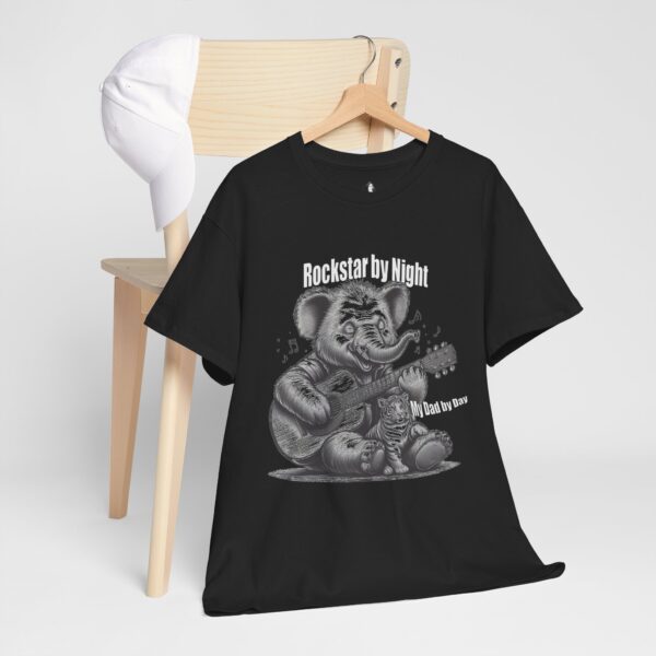 Rockstar by Night Elephant Tee, Fun Graphic Tee for Kids, Unisex Heavy Cotton Shirt, Music Lover Gift, Cool Dad Shirt