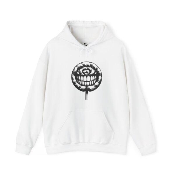 Gothic Lollipop Graphic Hoodie, Cozy Sweatshirt, Halloween Fashion, Unisex Apparel, Streetwear, Fall Style, Gift for Him/Her - Image 3