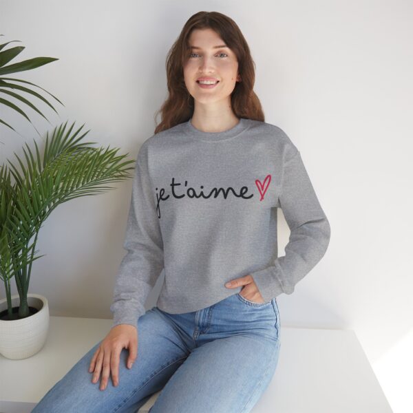 Jet'aime Unisex Crewneck Sweatshirt - Cozy Love Gift, Valentine's Day, Apparel for Friends - Image 9