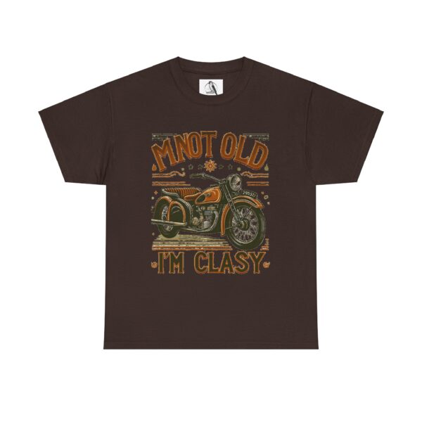 Vintage Motorcycle Tee - Not Old I am Clasy, Funny Gift for Bikers, Unisex Cotton T-Shirt for Birthdays, Father's Day, Casual Wear - Image 2