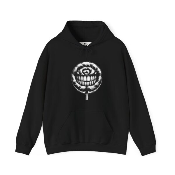 Gothic Lollipop Graphic Hoodie, Cozy Sweatshirt, Halloween Fashion, Unisex Apparel, Streetwear, Fall Style, Gift for Him/Her