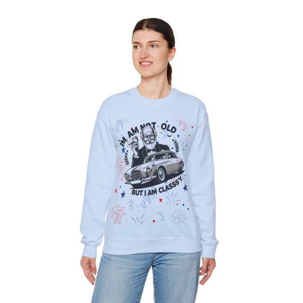 Classy Car Design Unisex Sweatshirt, Funny Graphic Crewneck Jumper, Vintage Vehicle Theme Pullover Top, Cool Gift for Car Lovers, Automotive - Image 2