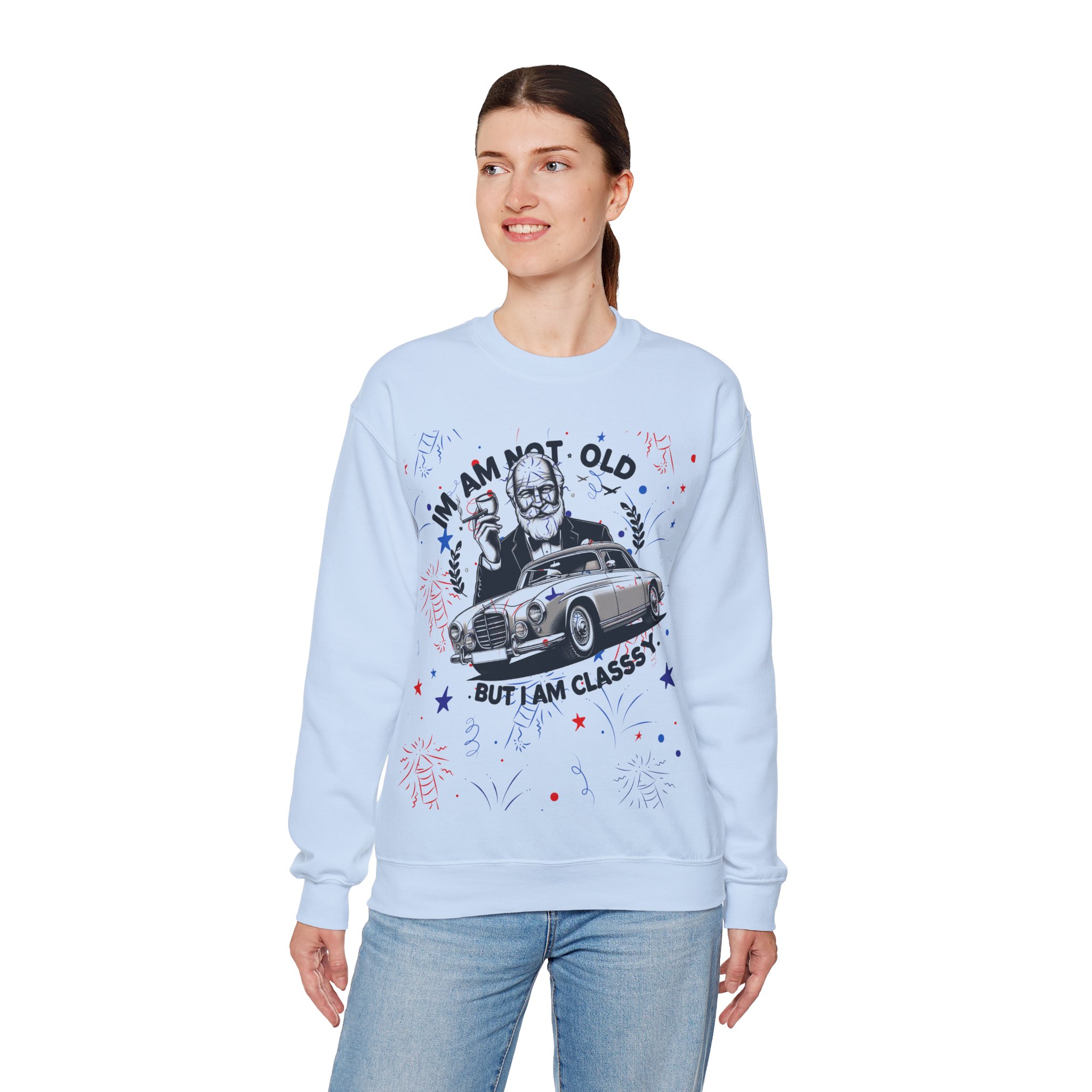 Classy Car Design Unisex Sweatshirt, Funny Graphic Crewneck Jumper, Vintage Vehicle Theme Pullover Top, Cool Gift for Car Lovers, Automotive - Image 2