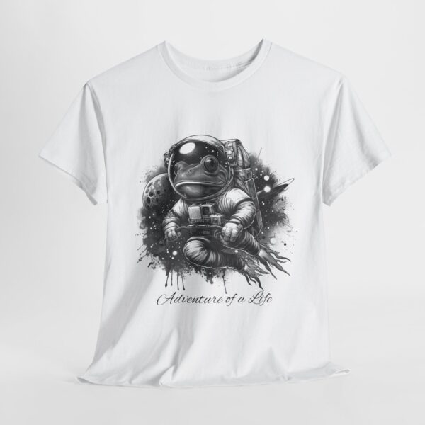 Cool Astronaut Frog Adventure Unisex Heavy Cotton Tee, Gifts for Space Lovers, Funny Graphic T-Shirt, Unique Casual Wear, Trendy Statement