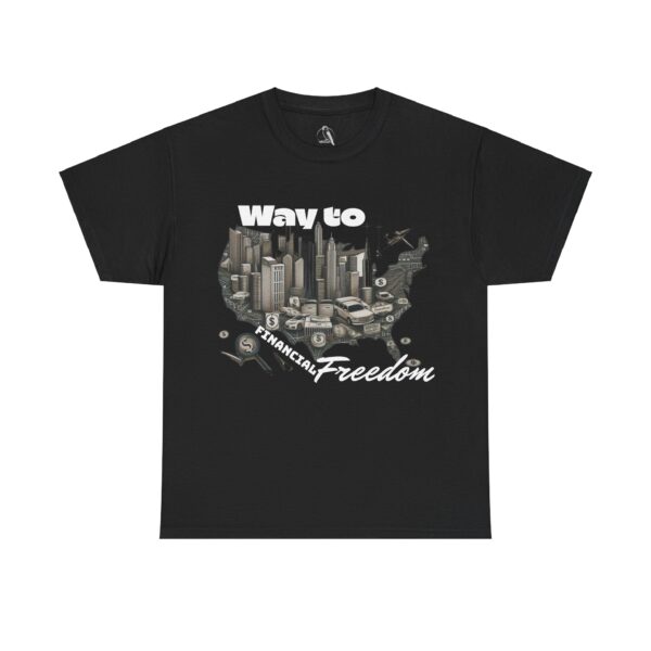 Way to Financial Freedom Unisex Heavy Cotton Tee, Motivational Shirt, Financial Independence Gift, Casual Wear, Inspirational - Image 9